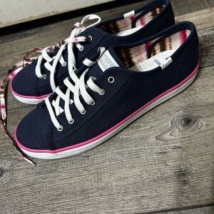 Keds x Elizabeth and James collab Navy Sneakers with Pink Accents